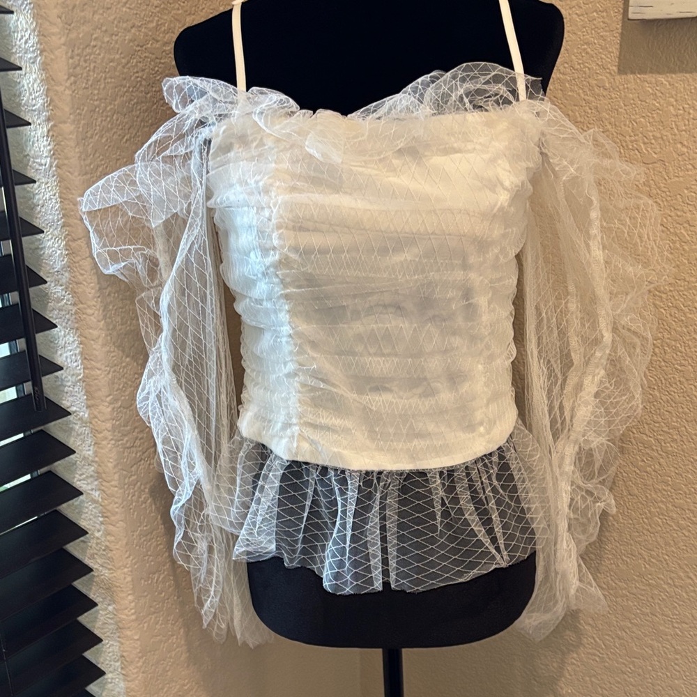 Elegant White Off-Shoulder Women's Top